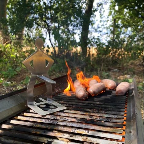 Sausage Holder - Stainless Steel Barbecue Sausage Rack - Outdoor Cooking Accessory - 20.5 x 7.5 cm - 1 Piece (1/5)