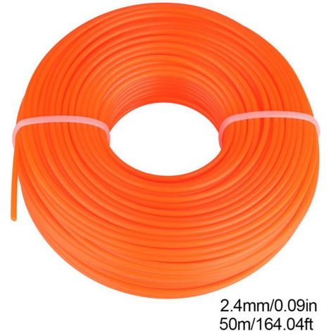 Bobine de fil coupe-bordures nylon 2.4mm rond 50m, pour débroussailleuse thermique, résistant et longue durée (1/5)