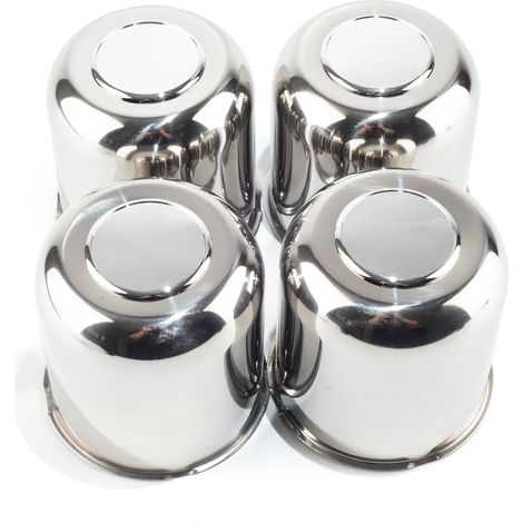 Lot de 4 cache-moyeux en acier inoxydable de 10,8 cm avec couvercle amovible pour trou central de jante de remorque et camion de 108 mm, capuchons chromés à pousser à travers 10,9 cm de (1/5)