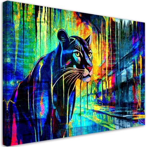 Tableau sur toile Tableau sur toile Panthère Animaux Abstraction 90x60 (1/5)