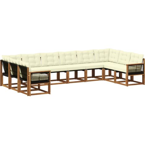 Outdoor Sofa Set 10 pcs Natural and Cream vidaXL (1/5)