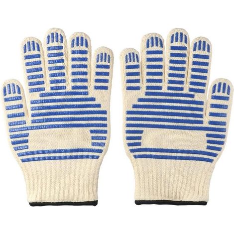 1 paire de gants de barbecue épais anti-brûlure résistants à la chaleur pour four à micro-ondes et cuisine (1/5)