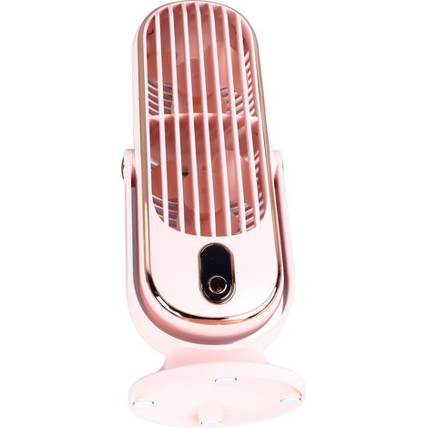 1800-mAh-USB-Tischventilator, bürstenloser Motor, leise Oszillation, 5 Geschwindigkeitsstufen, Turmventilator für Zuhause, Auto und Büro, Pink (1/5)