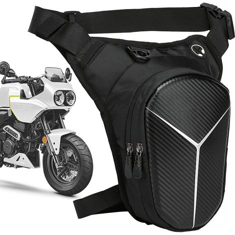 Sac de jambe multifonction pour moto, 2 poches zippées, sac réglable pour le camping, les déplacements, le cyclisme, la randonnée, les voyages, la pêche, le tourisme (1/5)