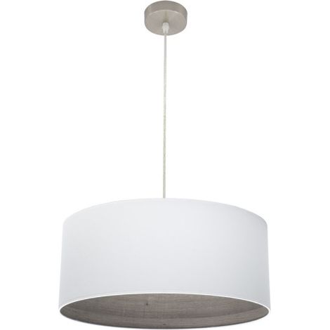 FABRILAMP Tatiana Pendelleuchte 1xe27 Nickel/weiß-mad.grau Regx50x50 Cm (1/2)
