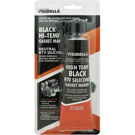 Silicone haute température noir 85g – Résistant jusqu'à 300°C – Pour applications industrielles – Tube de 85g – Universeel