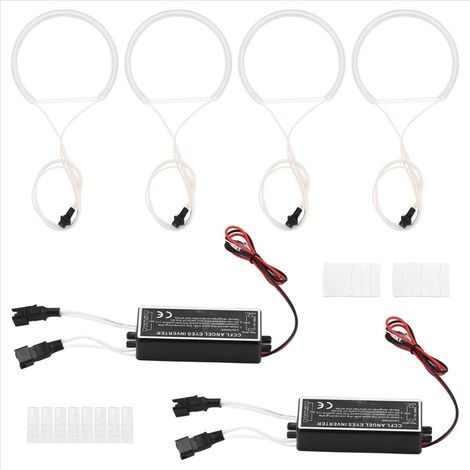 Kit de 4 faros delanteros blancos LED CCFL Angel Eyes con anillos de luz diurna (DRL) e intermitentes.