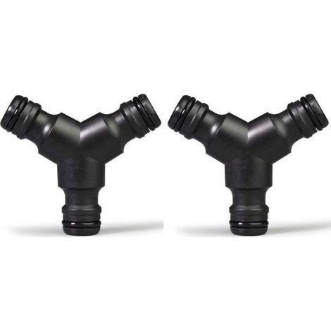 Plastique Snap on Splitter de Tuyau (3 Voies) Y Male Connecteur de Tuyau de Jardin Raccord en Y 2 Pack (1/5)