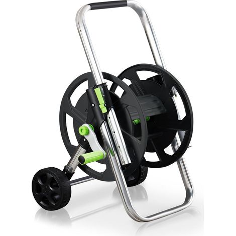 Chariot Dévidoir, Chariot à Tuyau pour 45m 5/8" avec Roues, Main Courante Réglable et Raccord Rapide (1/5)