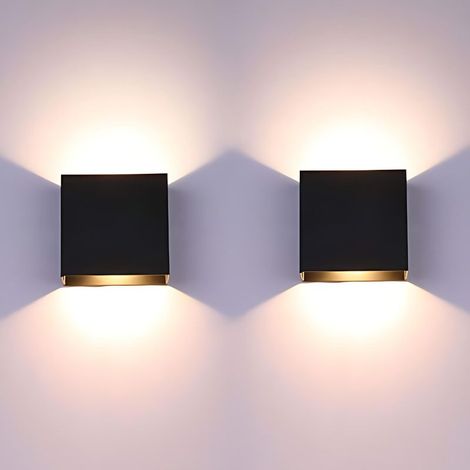 Parete applique moderno in alluminio (lotto di 2) - 6 W - lampade da parete LED illuminazione interna - Soggiorno, camera da letto, bagno, cucina, sala da pranzo, Bianco caldo (1/5)