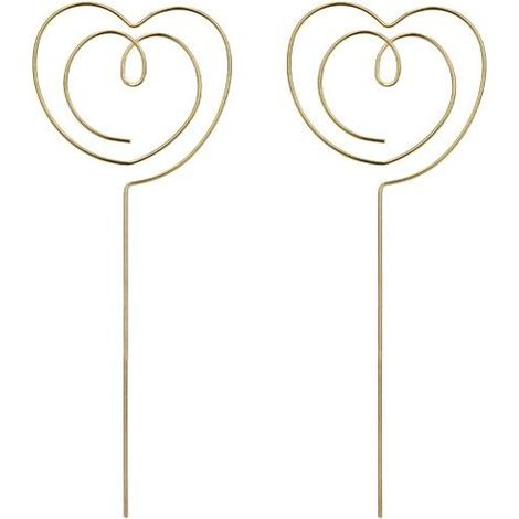 Adornos de coraz贸n dorados 12x4,5cm 2 unidades