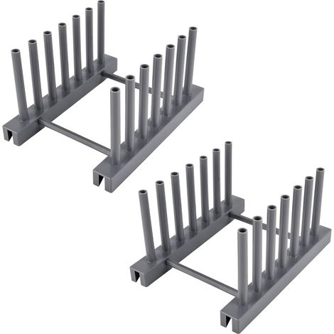 Lot de 2 supports pour couvercles de casseroles et assiettes, en ABS, organiseur de couvercles et casseroles, égouttoir pour placard, gris (1/5)