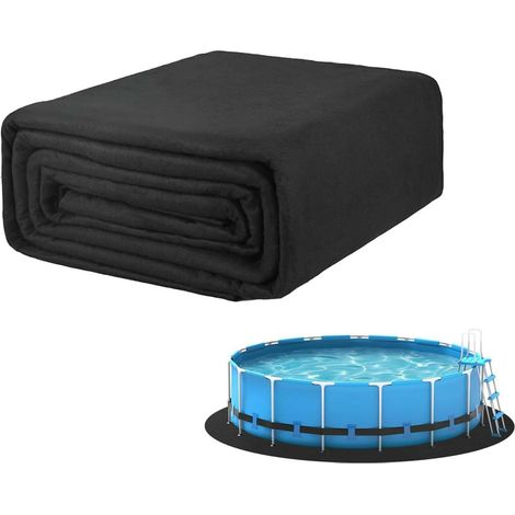Tapis De Piscine Rond Feutre pour Piscine Hors Sol 300cm  Tapis Rond Antidérapant Isolant, Protection Pour Piscine Extérieure Et Spa, Pliable Et Découpable (1/5)