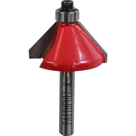 Faithfull TCT 45 degree Chamfer Router Bit 1/4in Shank 10mm Cut Depth Carbide Tipped