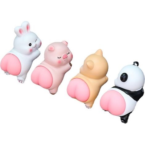Figurines de voiture mignonnes - Décoration de voiture - Figurines d'animaux souples et antidérapantes pour tableau de bord (4 pièces) (1/3)