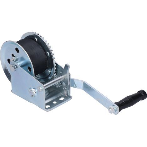 Heavy-duty 1000 lb winch with 6 m strap, crank cable unit, manual towing (1/5)