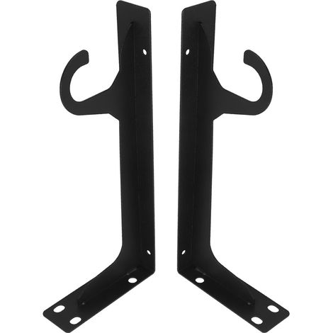 Supports de Tringle pour Penderie avec Crochet Lot de 2 en Acier Laminé à Froid Noir Installation Facile et Optimisation D'espace pour Balcon et Rangement (1/5)