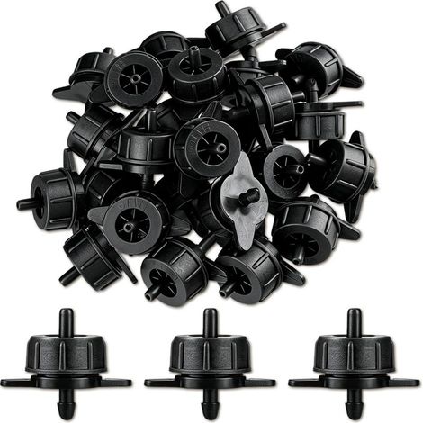 Arrosage Goutte à Goutte 50 Pièces, Goutteur 4 L/h, Goutteur Arrosage Goutte à Goutte, Goute a Goute Arrosage Exterieur 33 x 39 mm (1/4)