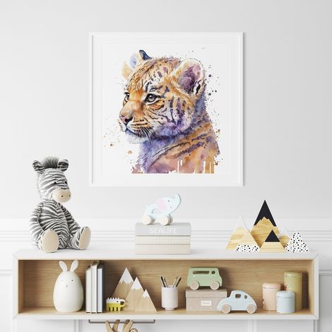 Poster / Affiche carrée Enfants - Tigreau - 50x50 cm (1/3)