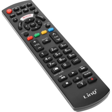 Télécommande Universelle - LINQ - Panasonic - Portée 8m - Accès direct Netflix et YouTube - Noir (1/5)