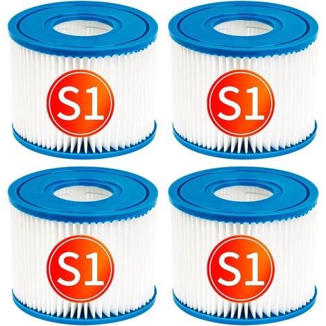 Filtre de Piscine Compatible avec PureSpa Type S1 la Cartouche de Filtre de Pompe à Cartouche de Rechange, Paquet de 4 filtres de piscines à Source Chaude (4,2 x 2,8 Pouces) (1/5)