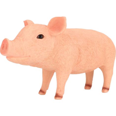 Linda y realista estatua de cerdito, resistente a la intemperie, hecha de resina duradera, figura estable de cerdito bebé para jardín, patio y patio trasero.