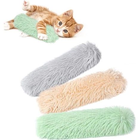Juguetes con hierba gatera - Cojines para gatos - Estimulan el juego - Tejido de felpa suave - 3 piezas - Color liso (1/5)