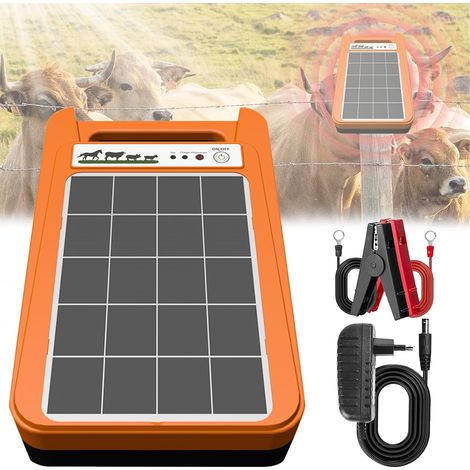 électrificateur Clôture électrique, électrificateur Solaire 8Kv 0,2J électrificateur Clôture Volailles 1,5Km Panneau Solaire 3W Batterie Lithium 710400 Mah étanchéIté Ip55 Pour Volailles Bétail (1/5)