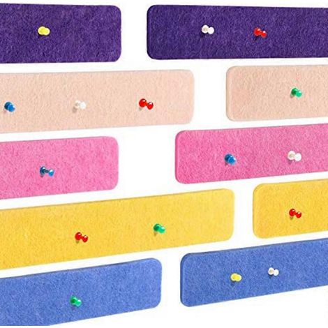 Lot de 10 bandes adhésives en feutre de liège pour tableau d'affichageidéales pour le bureaula salle de classe et la maison (multicolores). (1/5)