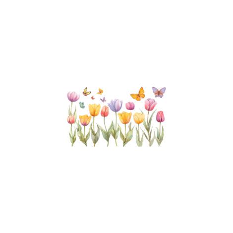 Pegatinas de pared de tulipanes y flores de jardín, vinilos decorativos de plantas y flores para sala de estar, dormitorio, oficina, sofá, pared de fondo de TV - Crezuo