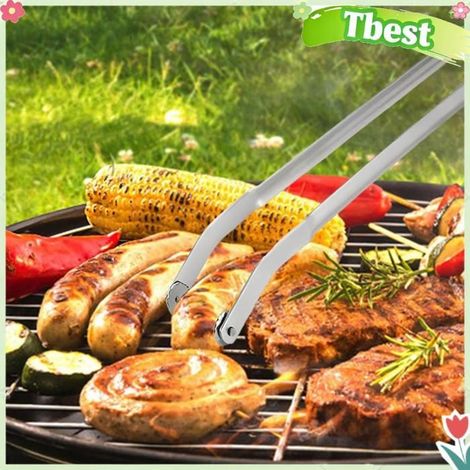 Tbest Pinces à retourner les saucisses pour barbecue Pince à Retourner les Saucisses pour Barbecue, Pince à piscine plancha (1/5)