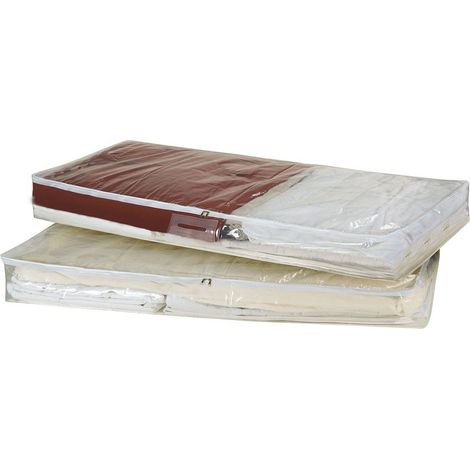 Calicosy – Housses de rangement grand format – Lot de 2 – Dimensions 120 x 48 x 15 cm – Matière plastique pour rangement efficace