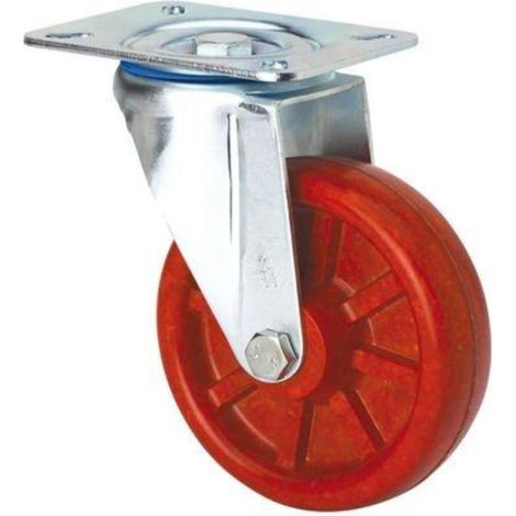 rueda giratora placa inox.10zvli100-td resina marron eje liso (1/2)