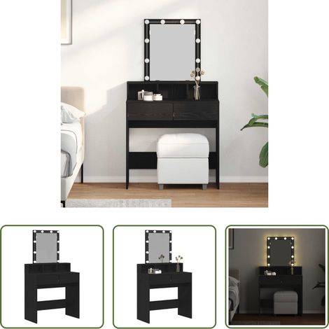 Table de coiffage - Coiffeuse Chêne noir 80 x 41 x 144,5 cm Bois d'ingénierie (1/5)