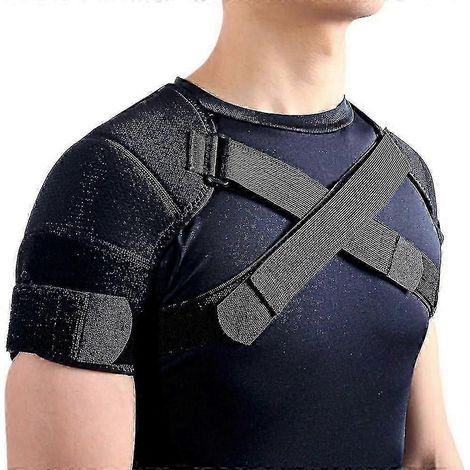 Orthèse d'épaule double pour femmes et hommes, soulagement des douleurs à l'épaule, support d'épaule ajustable pour les douleurs de la coiffe des rotateurs et de l'articulation acromio-claviculaire (t (1/5)