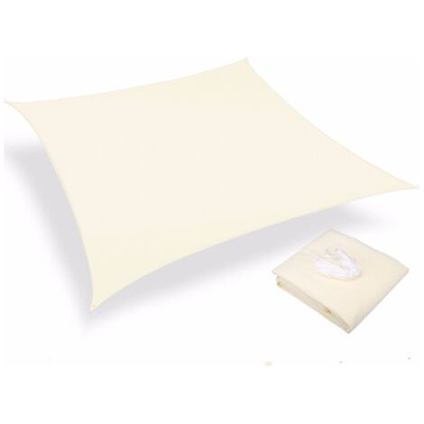 royaluxe-Voile d'ombrage rectangulaire imperméable 2x3m, tissu d'ombrage imperméable pour jardin et terrasse, Protection UV, blanc laiteux - RWVoile d'ombrage