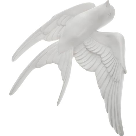 Décoration Murale 3d Oiseau en Métal Blanc, Pendentif Mural Hirondelle Créatif et Chic pour Salons et Murs Variés (1/5)