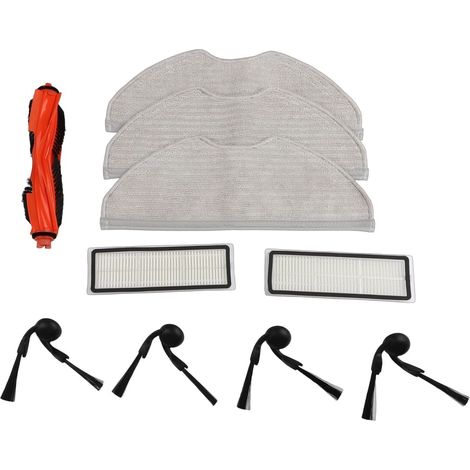 Robot vacuum cleaner parts kit with main brush, side brushes, filters and mop compatible with Xiaomi S40/Ov81 for home cleaning, easy to clean (A) (1/5)