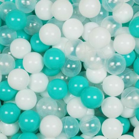 Balles De Piscine - 50 Pièces - Blanc Transparent Turquoise - Pour Jeux Aquatiques Et Trampoline (1/3)