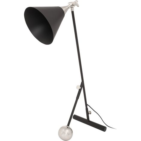 Lampada da tavolo Celeste in metallo nero e argento (1/3)