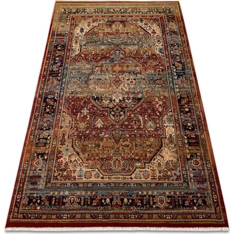 Teppich Wolle KESHAN Franse, Ornament orientalisch 7518/53528 beige / dunkelblau beige 120x145 cm