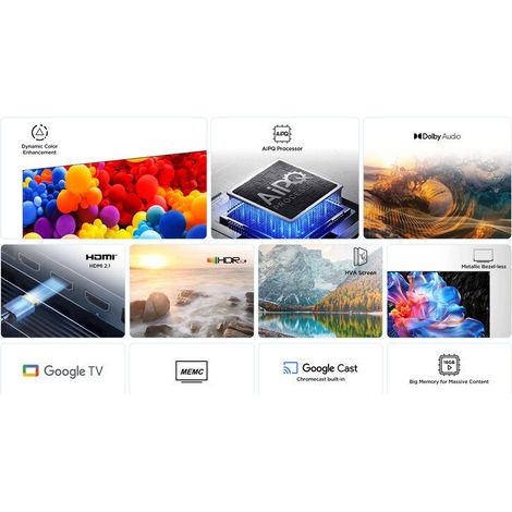 TCL P69K Serie Smart TV 4K Ultra HD 75 pollici 75P69K, Dolby Audio, HDR10+, Google TV (1/4)