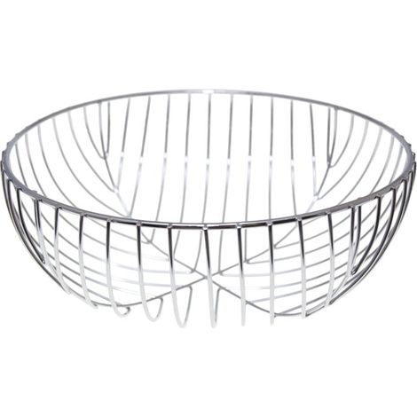 Corbeille à Pain en Fer Chromé Argenté - Panier de Table pour Viennoiseries 26 x 26 x 10,5 cm - PANGIVO (1/2)