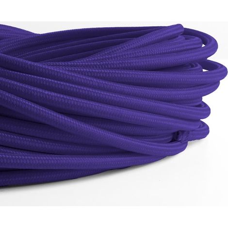 Cavo di alimentazione rotondo rivestito in cotone Viola