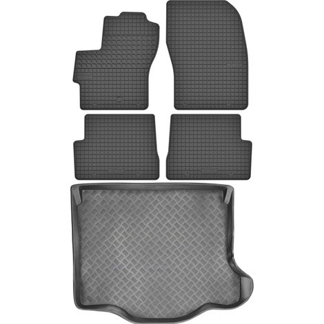 Set di tappetini in gomma per auto e tappetino per bagagliaio per Mazda 3 I Berlina dal 2003 al 2009.