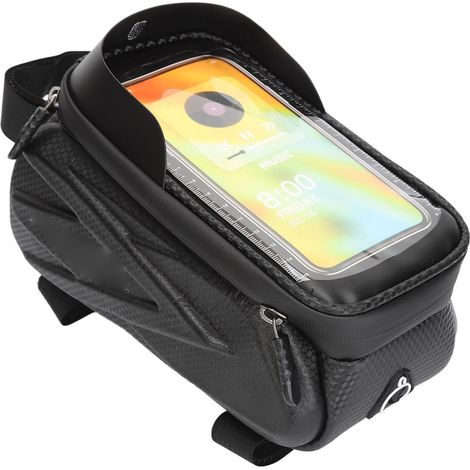 Pochette de téléphone pour vélo, étanche, grande capacité, robuste, à fixer sur le cadre avant, compatible avec iPhone 11, 12 Pro, XR, XS, 8, 7, 6s, 6 Plus et 5s. (1/5)