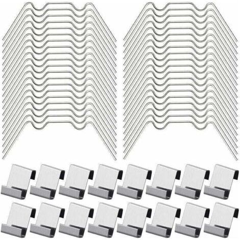 100 Clips Vitrage Serre Acier Inoxydable 50 Type W et 50 Type Z Fixation Verre Robuste pour Structure de Jardin