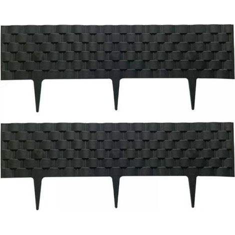 60cm Garden Edging Garden Edge Palisade Lawn Flowerbed Rattan Look Anthracite (1/5)
