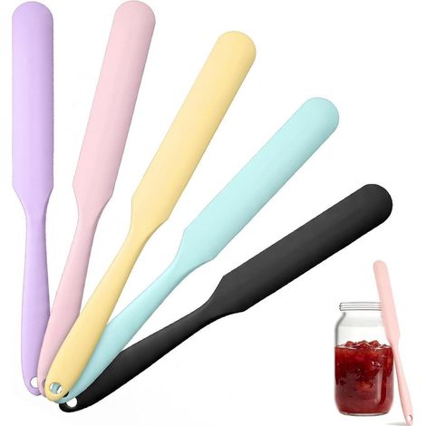 5er Set Silikon Teigschaber schmal, hitzebeständig & BPA-frei