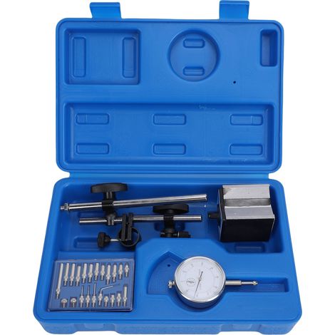 [JAMAIS UTILISÉ]Jeu de comparateurs à cadran avec support de base et bras long réglable, précision de mesure de 0 à 10 mm (0,01 mm), pour atelier et laboratoire de fabrication de moules. (1/5)